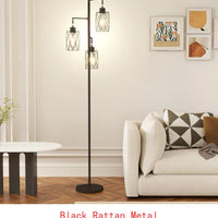 67" Tree-Shaped Floor Lamp with 3 Lights, Glass Shade, Foot Switch, Modern Design for Living Room Lighting