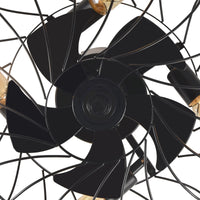 20'' E26 Rustic Caged Ceiling Light Fan Farmhouse Flush Mount Chandelier 1/2/4H Timing Control