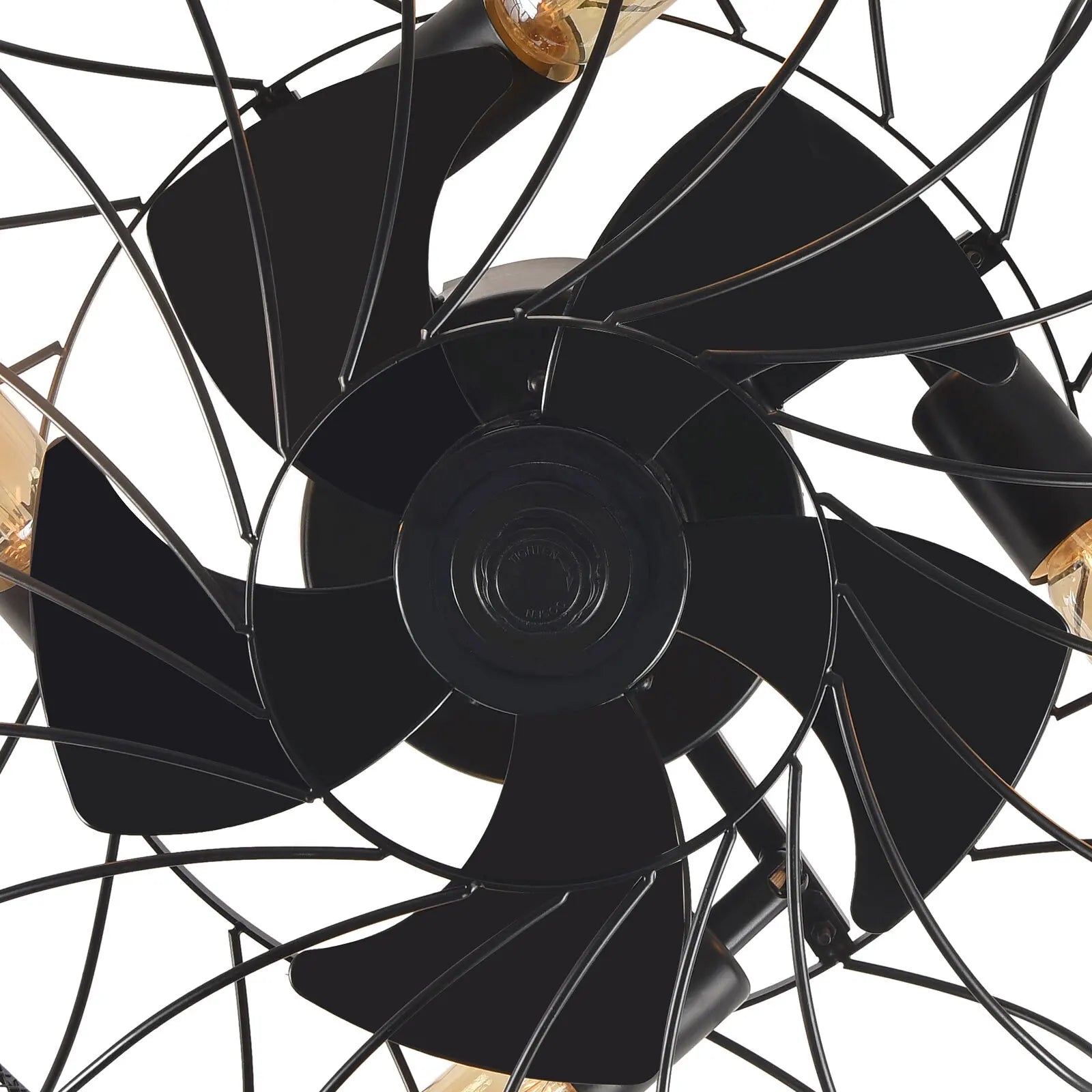 20'' E26 Rustic Caged Ceiling Light Fan Farmhouse Flush Mount Chandelier 1/2/4H Timing Control