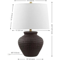23-inch LED Ceramic Table Lamp with Dark Brown Finish, Included LED Bulb, Modern Lighting Collection