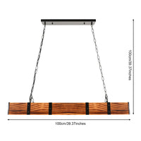 Ceiling Light Vintage Rustic Lamp Wood Beam Farmhouse Chandelier Pendant Lamp US