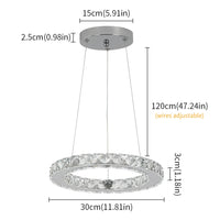 Crystal Circle Pendant Light Modern Indoor Lighting Ceiling Chandeiler Lamp Living Room LED Tricolored Hanging Lamps Luxury Flus