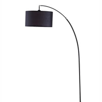 86 Inch Height Black Metal Floor Arc Design Lamp with 18 Inch Shade Step On Switch for Living Room Bedroom Modern Lighting Decor