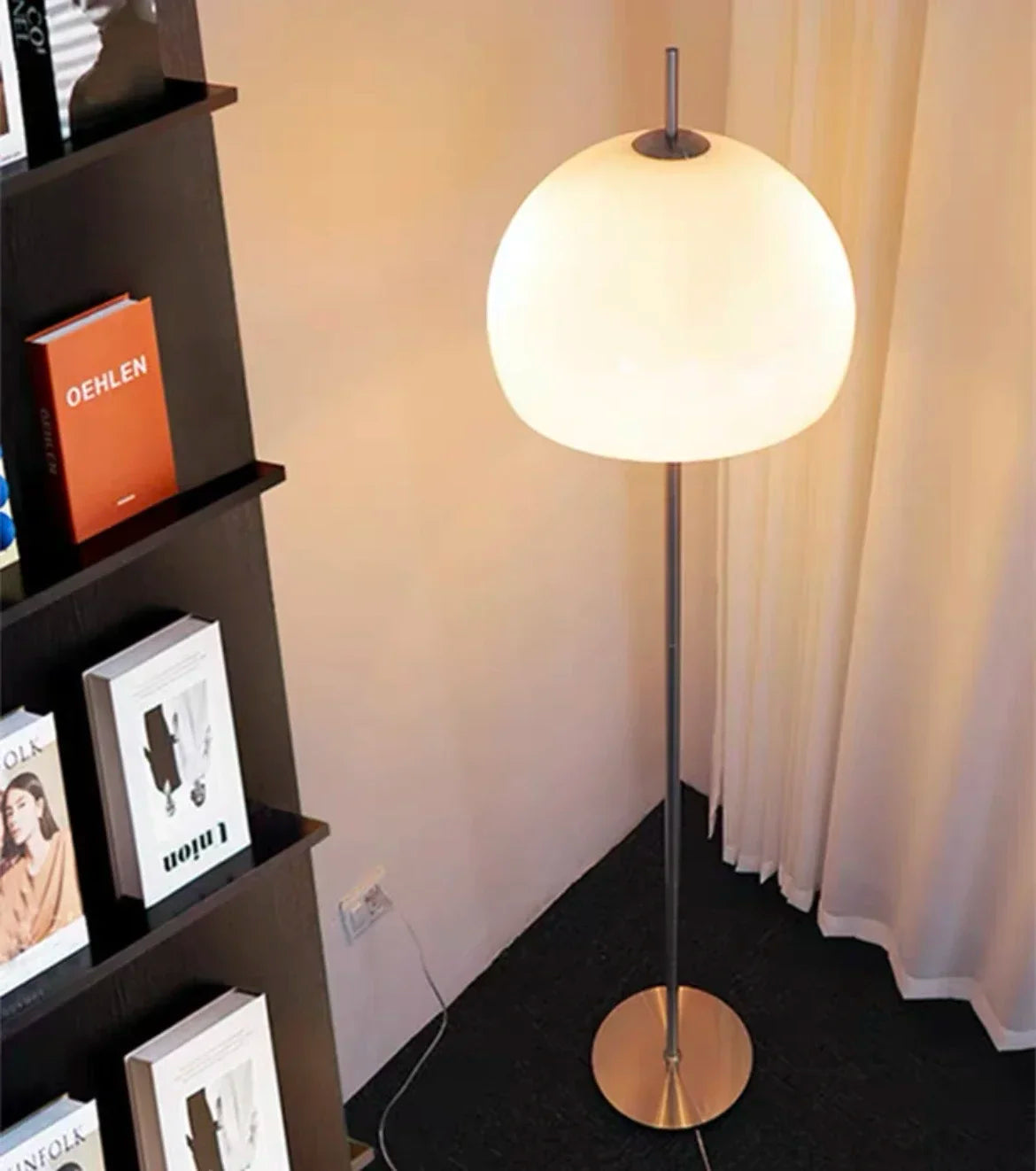 Orange Cream Glass Floor Lamp Bedroom Bedside Living Room Sofa comfort Creative Mushroom Table Light Bookstore Eye Protection