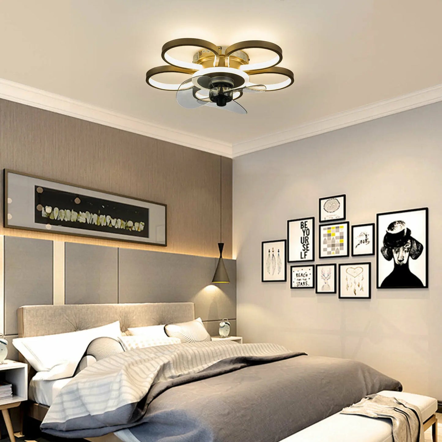 55-85w Ceiling Fan Light With Remote Control For Indoor Places Such As Living Rooms, Bedrooms 6500-4000-3000k 15-20m²