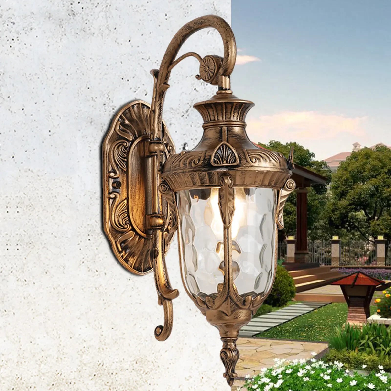 Decorative Outdoor Wall Sconces - Waterproof Porch & Exterior Lantern Lights for Garden Use