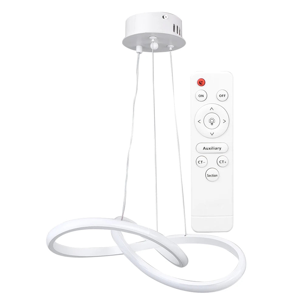 Bedroom Chandelier Circle Rings LED Pendant Lamp Acrylic Aluminum Home Decoration Light Fixture for Restaurant Bar Cafe Lighting