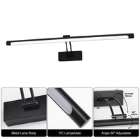 Black Rotatable LED Wall Lamps Dressing Table Make-up Mirror Front Lights Bathroom Corridor Picture Light AC85-265V Wall Sconce