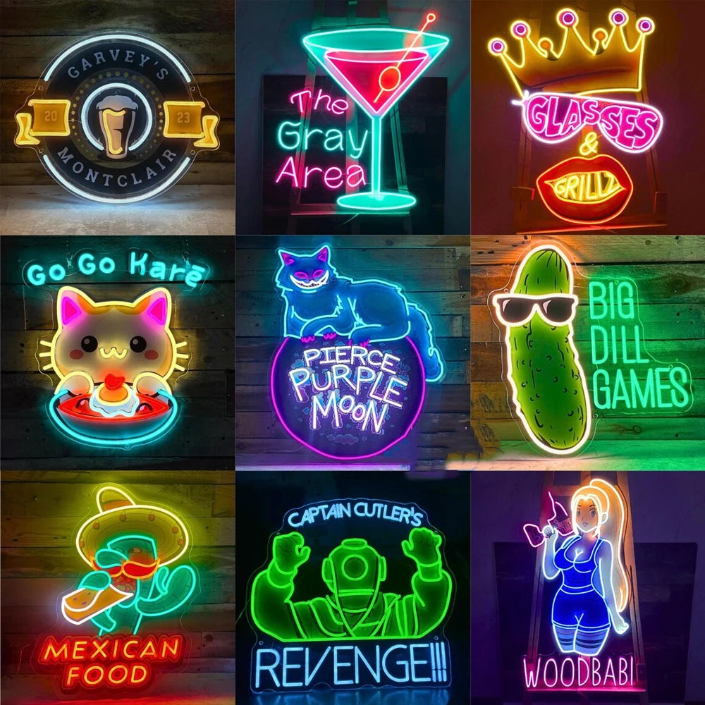 Custom UV Neon Sign Personized LED Sign for Birthday Bar Wedding Party Acrylic Neon Lamp Business Logo Sign Night Lights Decor