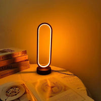 1Pcs Table lamp Bedroom Ring Table lamp living Room Black And White USB Dimming Bedside lamp LED Small Night light