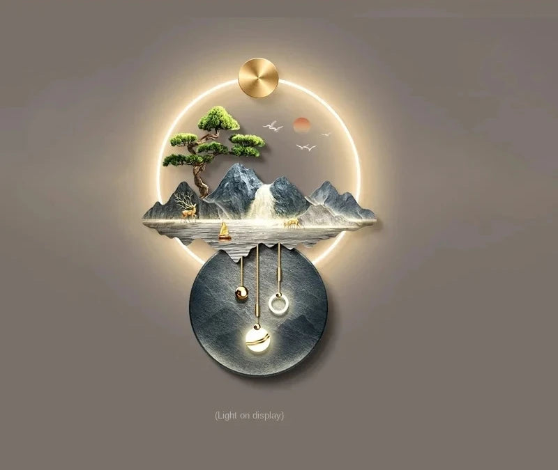 3d wall painting with lights Simple Modern Hanging Home Decoration for Corridor Aisle Upscale  Living Room  Wall Decorations