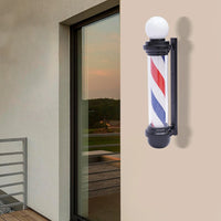 32inch Barber Pole Stripes With LED light Barber Pole Rotating Sign Light Box Rainproof Hairdressing Salon Save Energy Wall Lamp