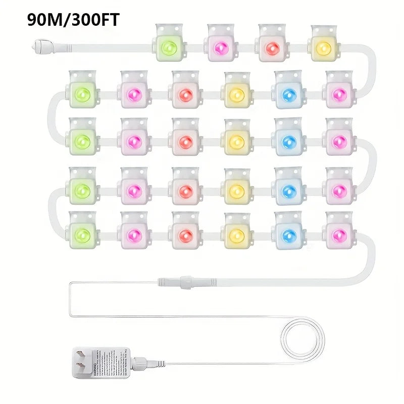 Smart Bluetooth Permanent Outdoor Music Sync Light IP67 Waterproof Voice Control Music Sync DIY Holiday Party