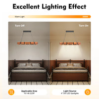 Ceiling Light Vintage Rustic Lamp Wood Beam Farmhouse Chandelier Pendant Lamp US