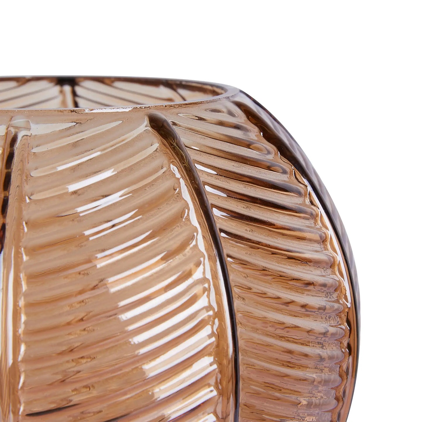 6” Gold Table Lamp with Ribbed Glass Shade