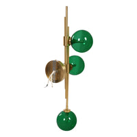 3* G9 LED Modern metal wall lamps, green glass spherical wall lamps, indoor wall lamps