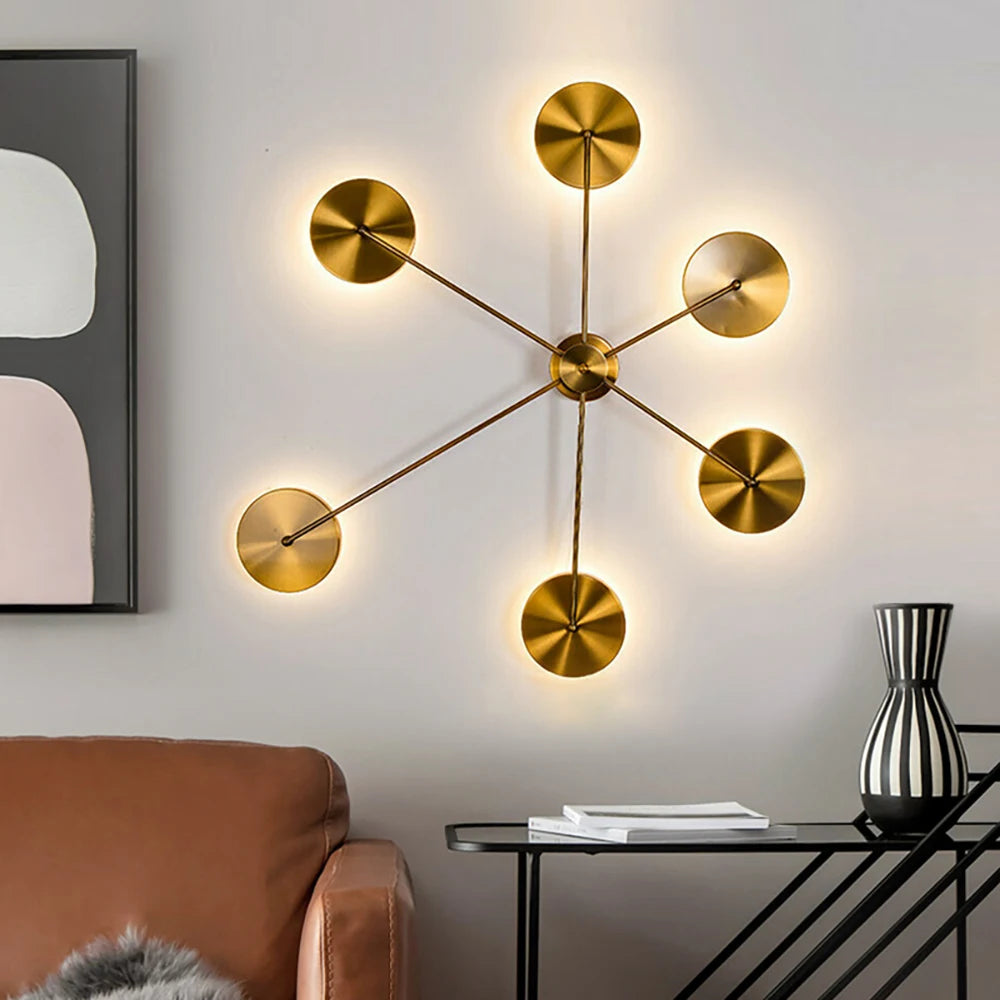 6-Head Modern Wall Sconces Sputnik LED Light Creative Ceiling Lamp Modern Art Decor, for Living Room, Entryway, Bedroom, Hallway
