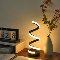 1PC Simple Spiral External Emitting Bright Desktop Desk Lamp, USB - Three-color Lighting, Suitable for Living Room and Bedroom D