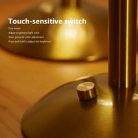 Crystal Table Lamp Rechargeable 3 Colors Portable Gold Metal Beside Lamp 2000mAh Battery Operated Dimmable Touch Light