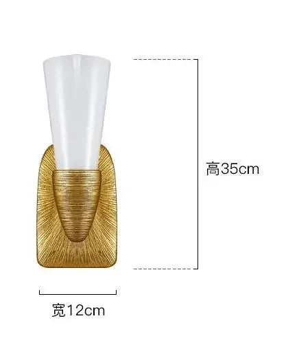 Bedroom White Glass Lampshade Wall Light Fixtures Art Gallery E14 Daily Indoor Wall Sconce Living Room Hallway Golden Wall Lamp