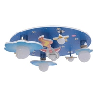 Cartoon Airplane and Globe LED Flush Mount Light - Modern Ceiling Fixture for Kids Room