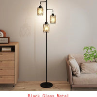 67" Tree-Shaped Floor Lamp with 3 Lights, Glass Shade, Foot Switch, Modern Design for Living Room Lighting