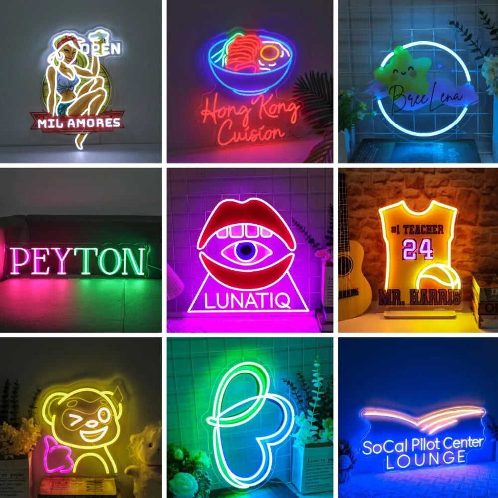 Custom UV Neon Sign Personized LED Sign for Birthday Bar Wedding Party Acrylic Neon Lamp Business Logo Sign Night Lights Decor