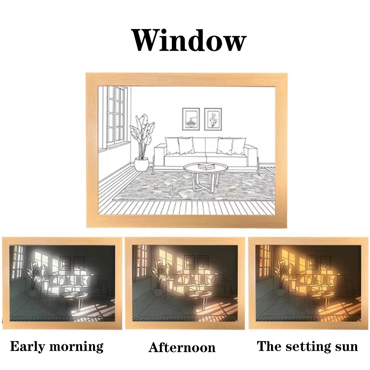 Bedroom Bedside LED Night Light Painting Dimming Wall Artwork Table Lamp Home Interior Decoration Gift Mood Photo Desk Fixtures