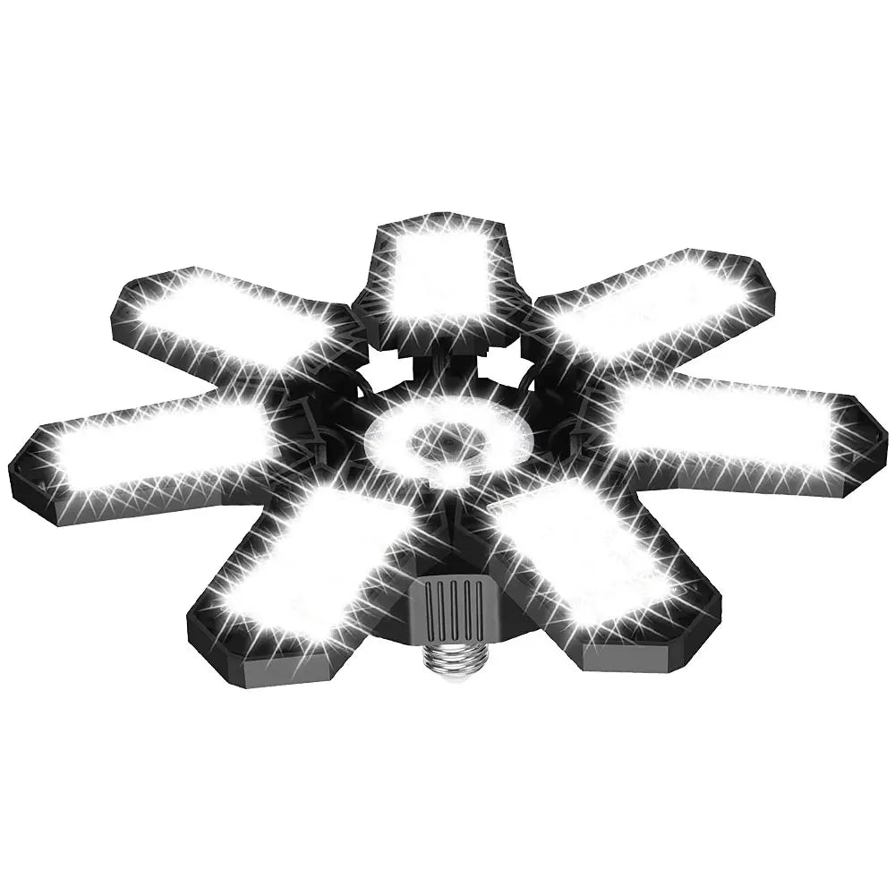 Deformable Ceiling Lighting LED Garage Lights Bulb, 6500K Shop Light With 7+1 Adjustable Panels LED Garage Lighting Basement Bar