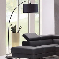 86 Inch Height Black Metal Floor Arc Design Lamp with 18 Inch Shade Step On Switch for Living Room Bedroom Modern Lighting Decor