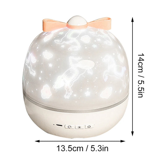 Colorful LED Projector Night Lamp White Twilight Kids Room Romantic Mood 6 Films Portable Small Size Starlight Display